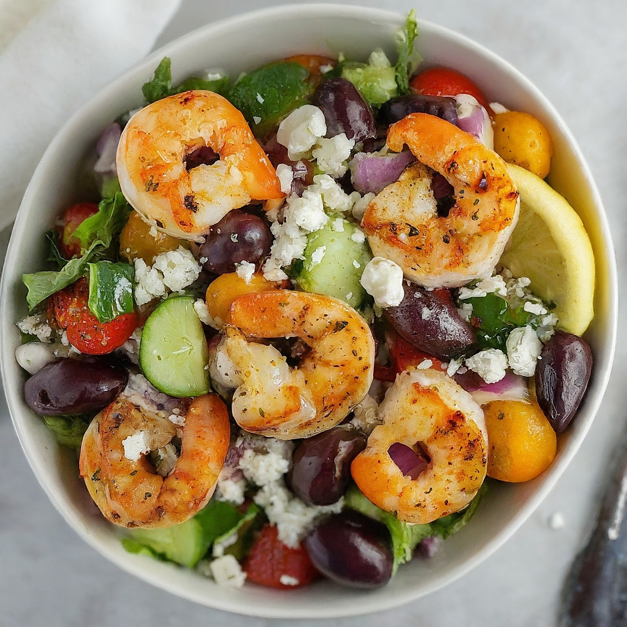 Greek Power Salad with Shrimp